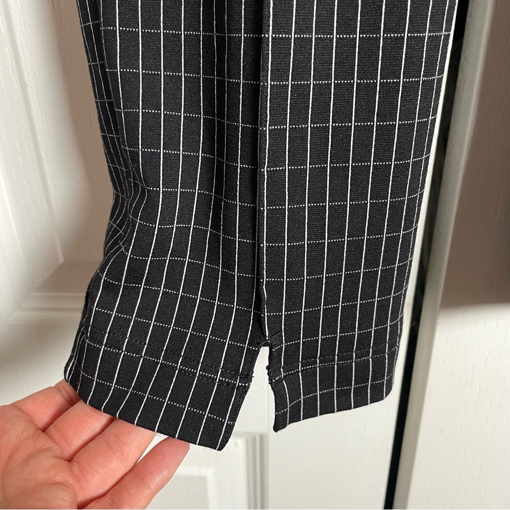 Lysse New York Ponte Pants Women’s M Black Checkered Pull on Stretch Career Slit - Picture 5 of 15